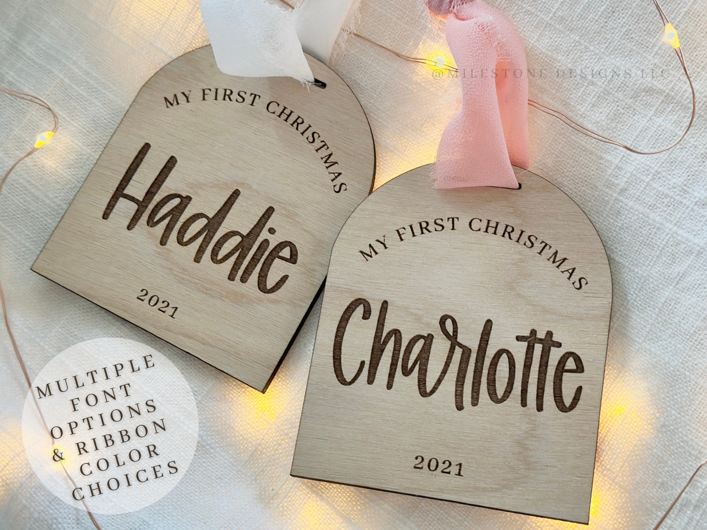 Baby's First Christmas Personalized Wooden Ornament