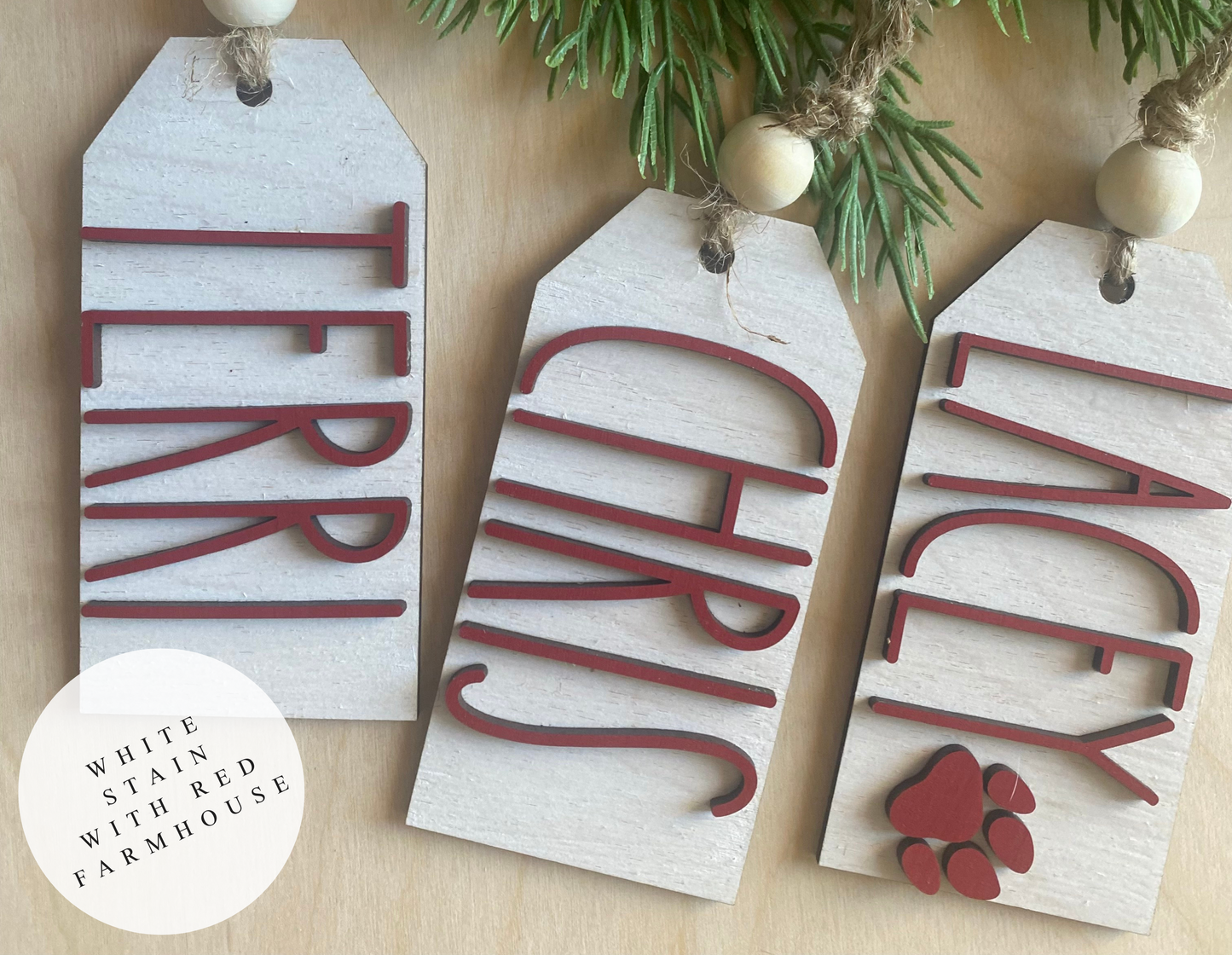 Christmas Stocking Name Tags Personalized Christmas Stocking Tag Wooden