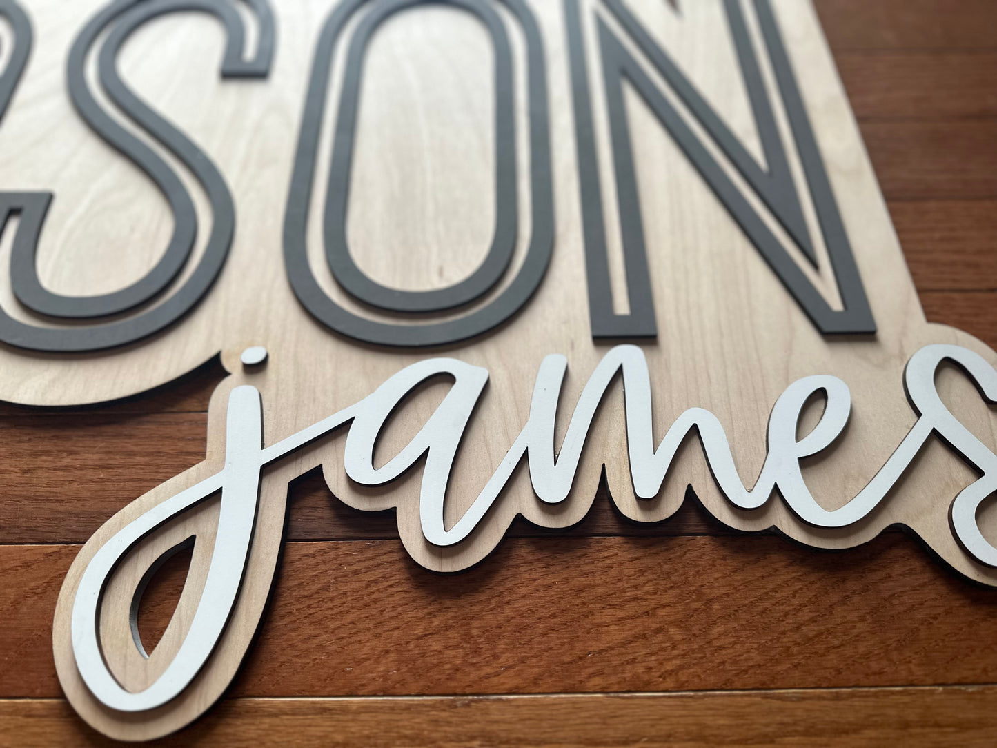 Cut Out Nursery Name Sign Wooden Large Baby Name Sign Personalized Outlined Newborn Layered Name Sign Kids Wall Decor Wall Name Sign