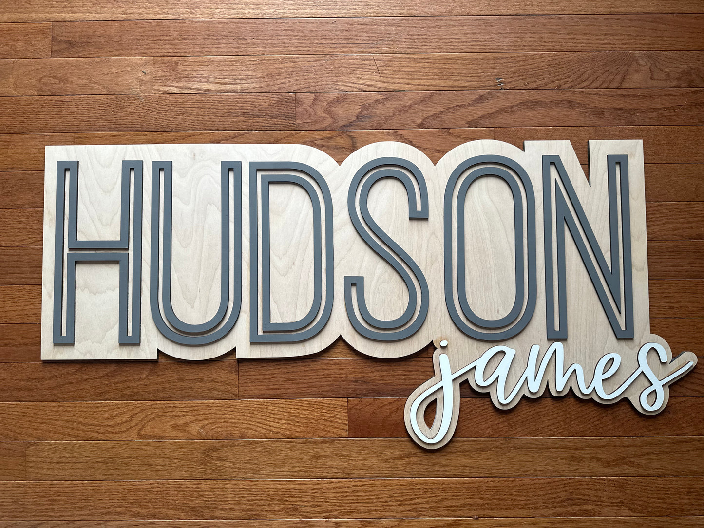 Cut Out Nursery Name Sign Wooden Large Baby Name Sign Personalized Outlined Newborn Layered Name Sign Kids Wall Decor Wall Name Sign