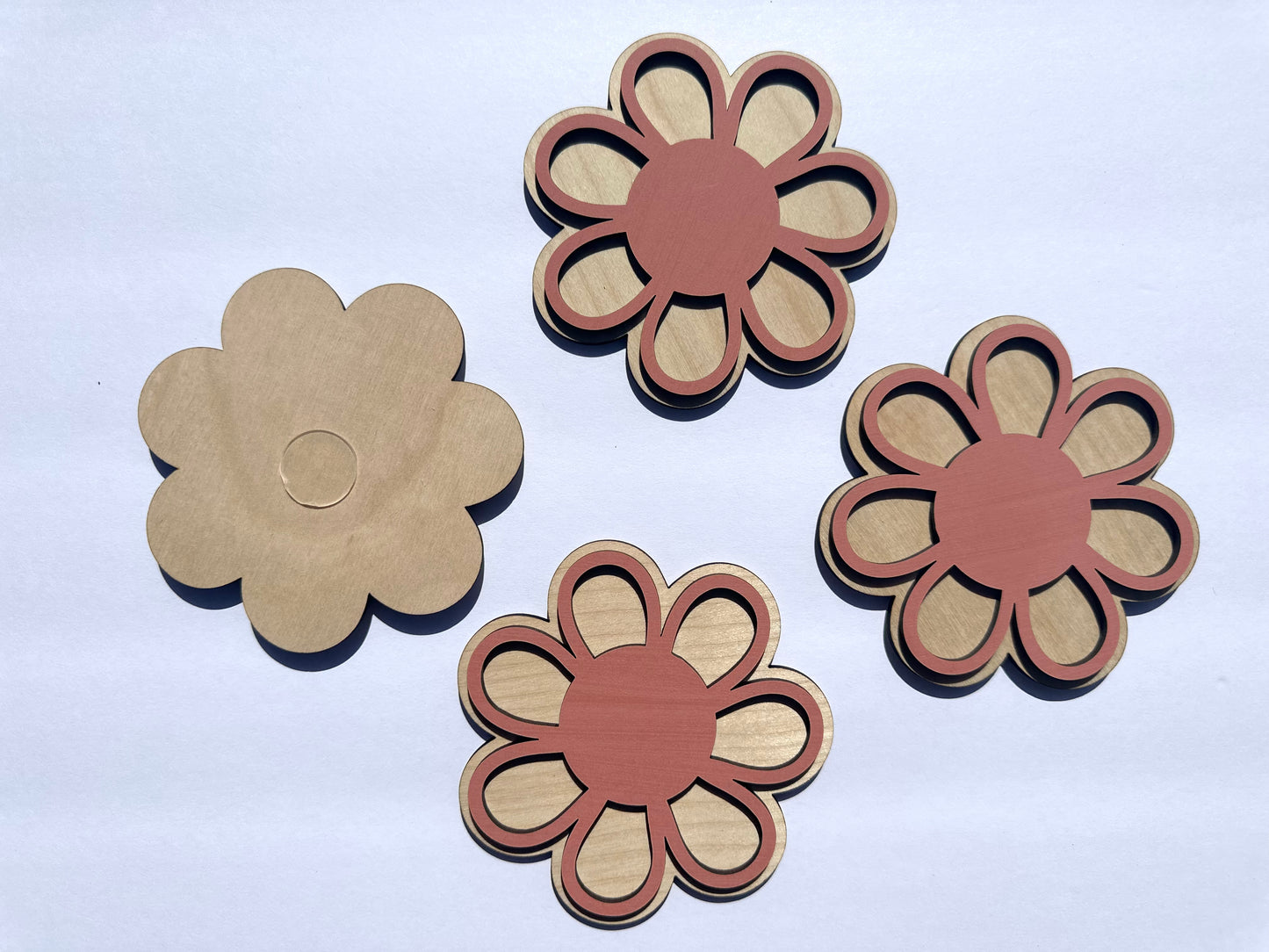 Floral Nursery Wooden Daisy Decals