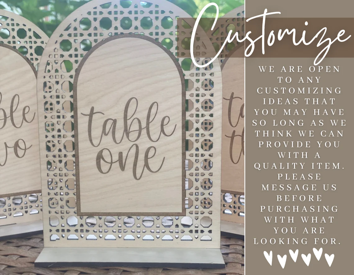 Rattan Wedding Table Numbers, Boho Rattan Cane Centerpiece, Boho Table Numbers, Wood Rattan Number with Stand Double Sided