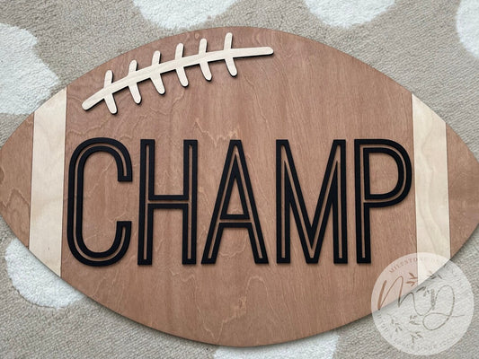 Wooden Football Name Sign Football Nursery Sign Sports Name Sign Nursery Name Plaque Name Sign Boy