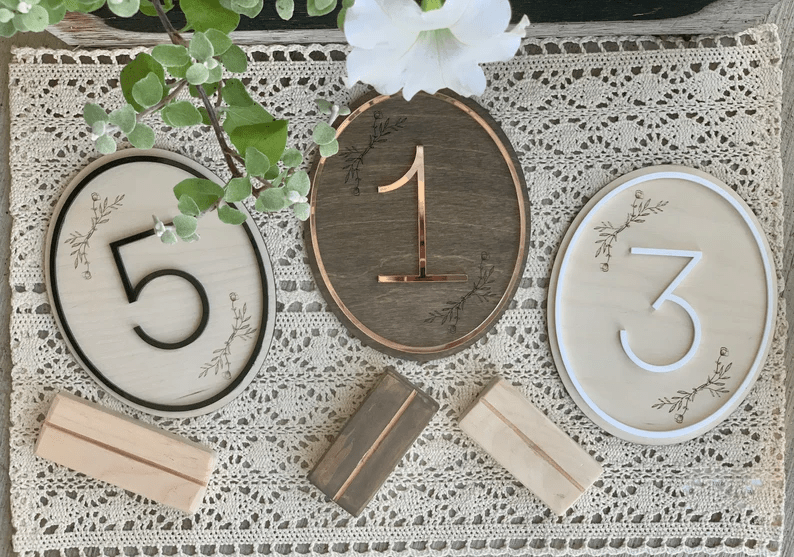 Vintage Inspired Wedding Table Numbers