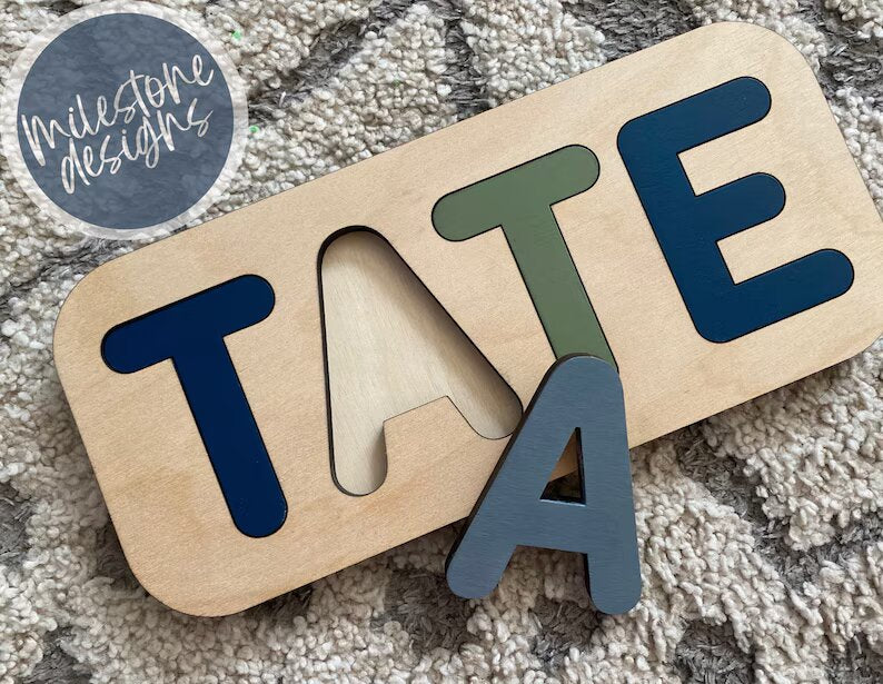 Custom Toddler Name Puzzle Personalized Wood Name Puzzle Name Recognition Montessori Gift