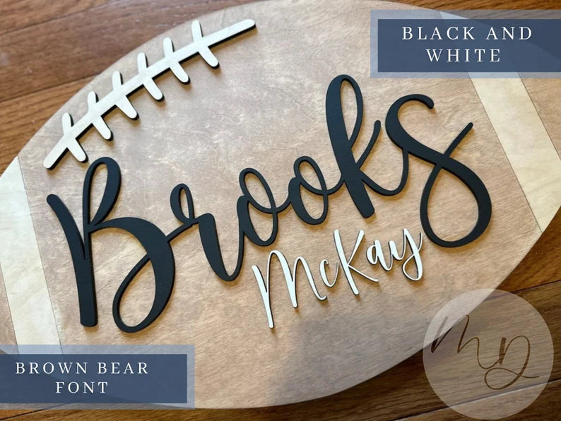 Wooden Football Name Sign Football Nursery Sign Sports Name Sign Nursery Name Plaque Name Sign Boy