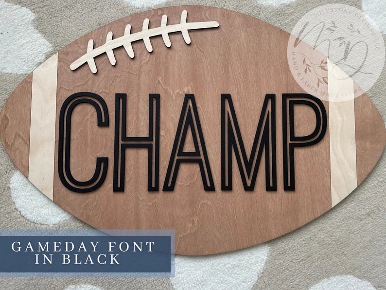 Wooden Football Name Sign Football Nursery Sign Sports Name Sign Nursery Name Plaque Name Sign Boy